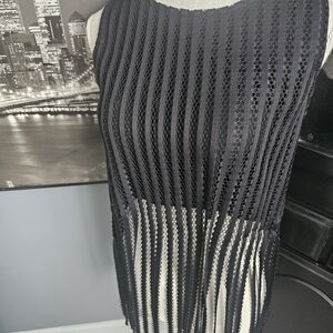 Toi et Moi Black and White Pleated Backless Dress
